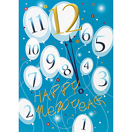 New Year's Eve, Imprinted Holiday Cards, Vertical, 5 5/8" x 7 7/8", Box Of 25