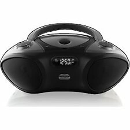 iLive Bluetooth CD Radio Portable Boombox - 1 x Disc Integrated Stereo Speaker - Black LCD - CD-DA - 6 Hour Run Time - Auxiliary Input