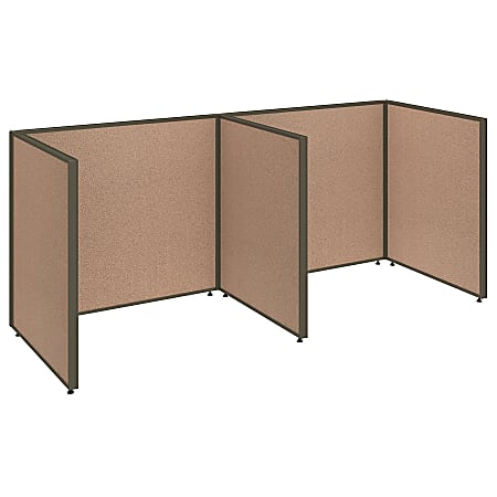Bush Business Furniture ProPanels 2-Person Open Cubicle Office, 43"H x 101 15/16"W x 37 7/8"D, Harvest Tan, Standard Delivery