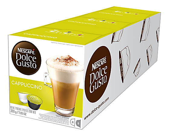 Nescafe® Dolce Gusto® Single-Serve Coffee Pods, Cappuccino, Carton Of 48, 3 x 16 Per Box