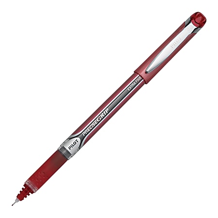 Pilot® Precise Grip™ Liquid Ink Rollerball Pens, Needle Point, 0.5 mm, Red Metallic Barrel, Red Ink