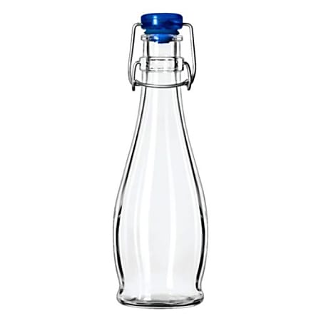 Libbey Glassware Water Bottle With Wire Bail Lid,  12 Oz, Clear