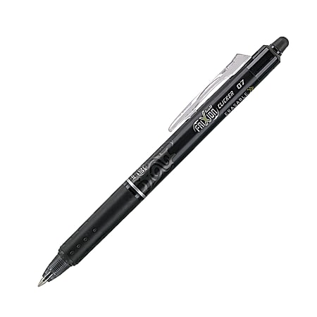 Pilot® FriXion Clicker Pens, Fine Point, 0.7 mm, Black Barrel, Black Ink