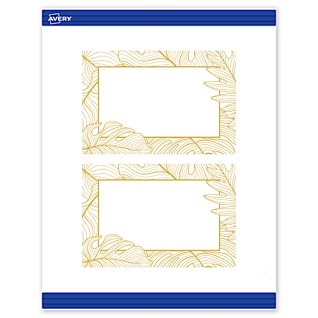 Avery® Printable Postcards With Sure Feed® Technology, 4" x 6", Matte White With Gold Florals, Pack Of 20