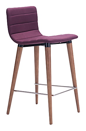 Zuo Modern® Jericho Counter Chairs, Purple/Walnut, Set Of 2 Chairs
