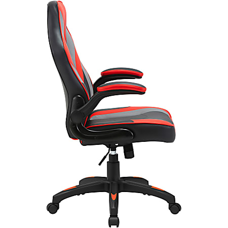 Lorell High Back Gaming Chair For Gaming Vinyl Nylon Red Black Gray ...