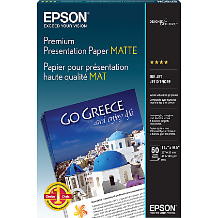 Epson Premium Presentation Paper A3 Size 44 Lb White Pack Of ...