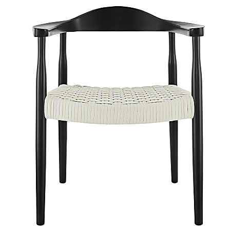 Eurostyle Hannu Side Chair With Arms, White/Black