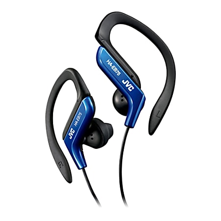 JVC Ear-Clip Headphones for Light Sports With Bass Enhancement, Black/Blue