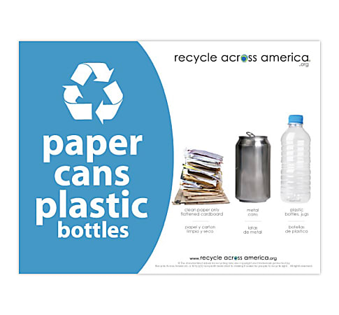 Recycle Across America Paper, Cans And Plastic Standardized