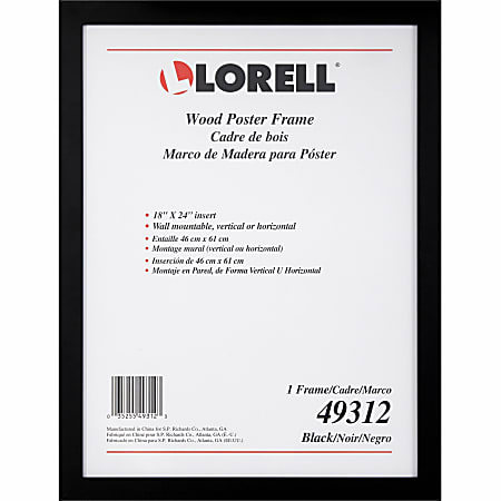 Lorell Wide Frame - 18" Frame Size - Rectangle - Horizontal, Vertical - 1 Each - Black