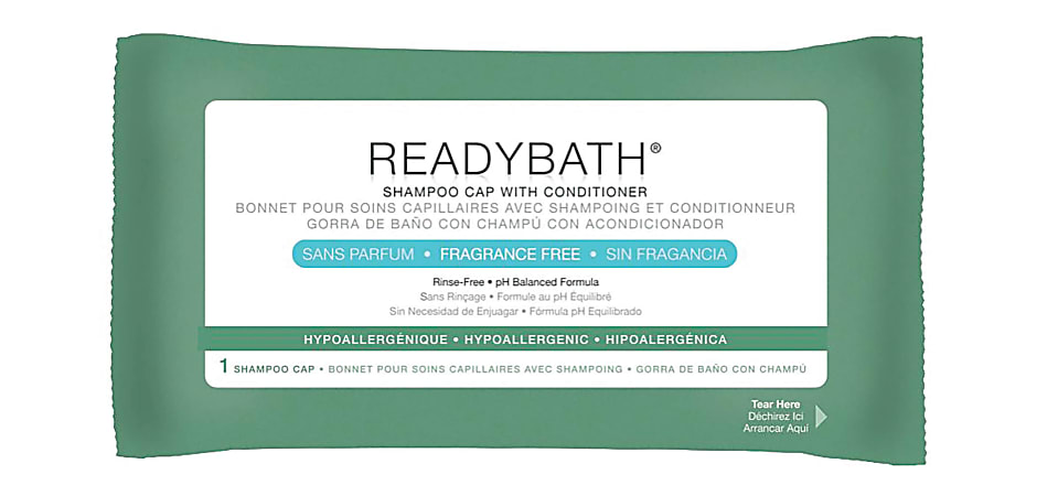 ReadyBath Rinse-Free Shampoo And Conditioning Caps, Unscented, Case Of 30
