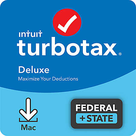 TurboTax Desktop Deluxe Fed + E-File + State 2021, For Apple® Mac®, Download