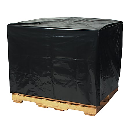 Partners Brand 2 Mil Black Pallet Covers 51" x 49" x 73", Box of 50