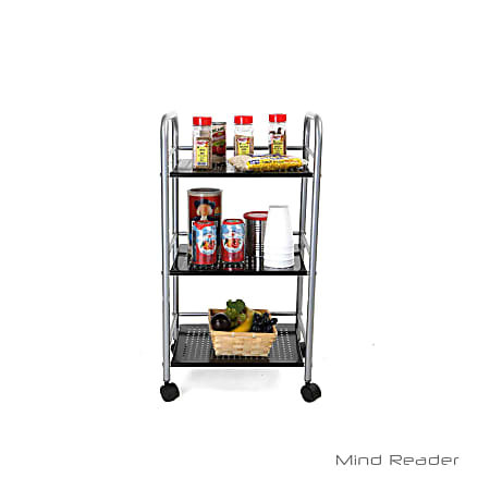 Mind Reader 3-Tier Stainless-Steel Kitchen Trolley, Silver