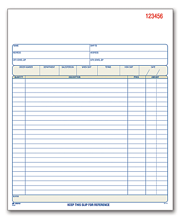 Adams&reg; Carbonless Order Books, 8 3/8" x 10 11/16", Pack Of 50 Forms