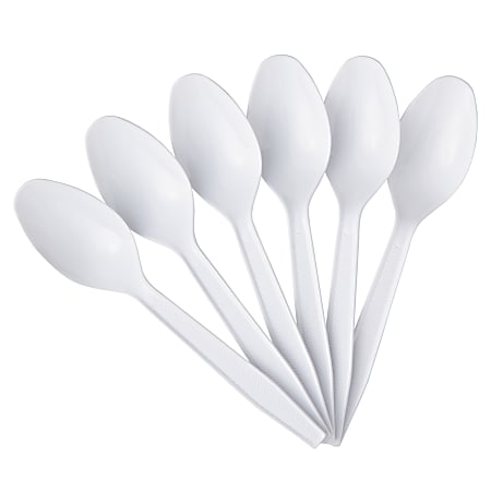 Highmark Plastic Utensils Medium Size Spoons White Box Of 1000 Spoons -  Office Depot