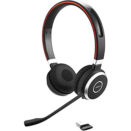 Jabra Evolve 65 Headset - Stereo - Mini USB - Wireless - Bluetooth - 98.4 ft - 20 Hz - 20 kHz - Over-the-head, On-ear - Binaural - Supra-aural - Uni-directional, Electret Condenser Microphone - Noise Canceling - Black