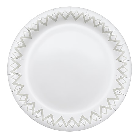 Highmark® Paper Plates, 6-3/4", Printed White, Pack Of 125