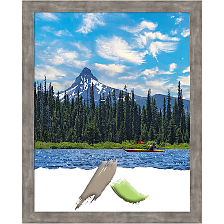 Amanti Art Marred Pewter Wood Picture Frame, 25" x 31", Matted For 22" x 28"