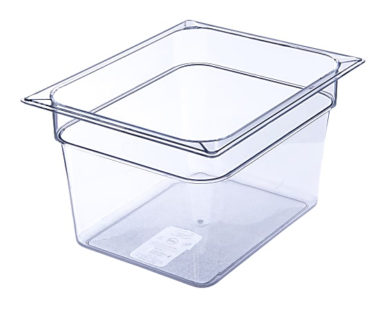 StorPlus 1/2-Size Plastic Food Pans, 8"H x 10 3/8"W x 12 3/4"D, Clear, Pack Of 6
