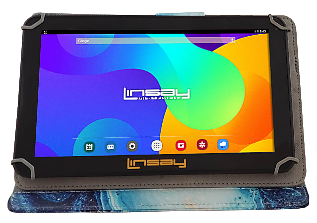 Linsay F10 Tablet, 10.1" Screen, 2GB Memory, 64GB Storage, Android 13,  Ocean Marble Case