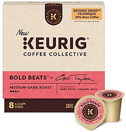 Keurig Coffee Collective Bold Beats Single-Serve K-Cup Pods, Medium-Dark Roast Coffee, 8 Count