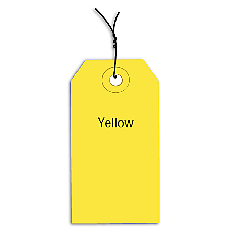 Partners Brand Prewired Color Shipping Tags, #1, 2 3/4" x 1 3/8", Yellow, Box Of 1,000