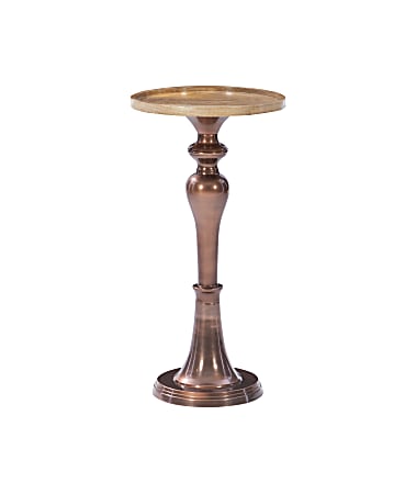 Powell Kirlin Side Table, 25-1/2"H x 13"W x 13"D, Copper/Mango Wood