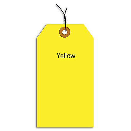 Office Depot® Brand Fluorescent Prewired Shipping Tags, #1, 2 3/4" x 1 3/8", Yellow, Box Of 1,000