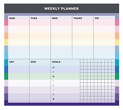 Office Depot® Brand Weekly Mouse Pad Desk Calendar, 9" x 8", Neon Geo, Undated