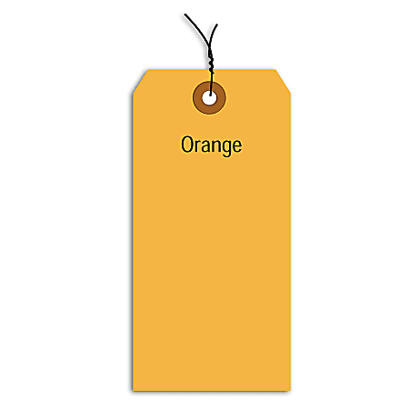 Office Depot® Brand Fluorescent Prewired Shipping Tags, #1, 2 3/4" x 1 3/8", Orange, Box Of 1,000