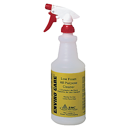 RMC Snap! Trigger Bottle For RMC Enviro Care Low-Foam Cleaner, 1 Qt, Clear Frosted, Pack Of 48
