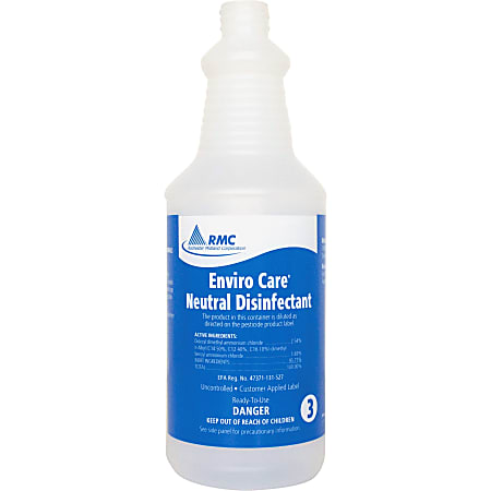 RMC Neutral Disinfectant Spray Bottle - 48 / Carton - Frosted Clear - Plastic RMC Neutral Disinfectant Spray Bottle - 48 / Carton - Frosted Clear - Plastic