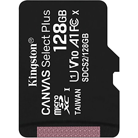 Kingston Canvas Select Plus SDCS2 128 GB Class 10/UHS-I (U1) microSDXC - 1 - 100 MB/s Read