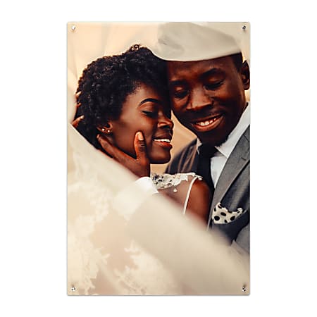 Custom Full-Color Acrylic Photo Wall Art Panel With Brushed Silver Stand-Off Mounting Hardware, 36” x 24”