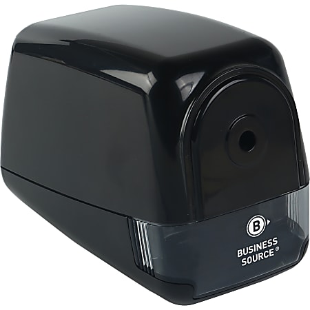 Business Source Electric Pencil Sharpener - Helical - AC Adapter Powered - 3.9" Height x 4.5" Width - Black - 1 Each