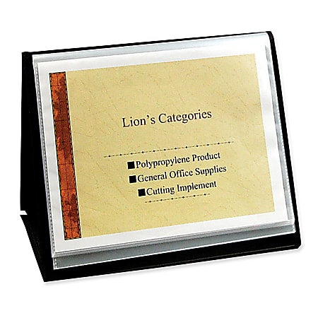 Lion Flip-N-Tell Display Book-N-Easel, 8-12/" x 11", 40% Recycled, Black