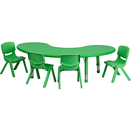 Flash Furniture Half Moon Plastic Height Adjustable Activity Table