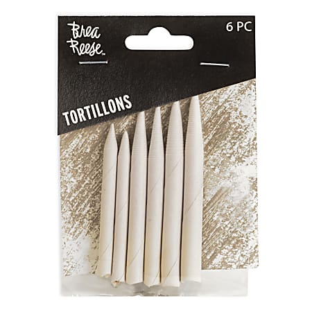 Brea Reese Tortillons, 1/2" x 3", White, Set Of 4 Tortillons