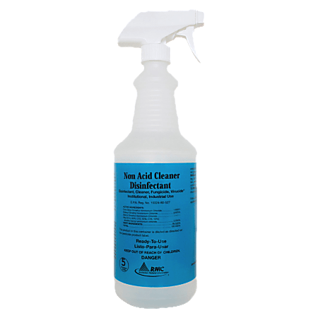 RMC Snap! Trigger Bottle For RMC Snap! Non-Acid Cleaner-Disinfectant, 1 Qt, Clear Frosted, Pack Of 48