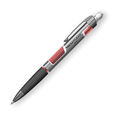 Paper Mate® Mega Lead™ Mechanical Pencil With 12 Refill Leads, 0.5 mm, Red/Silver Barrel