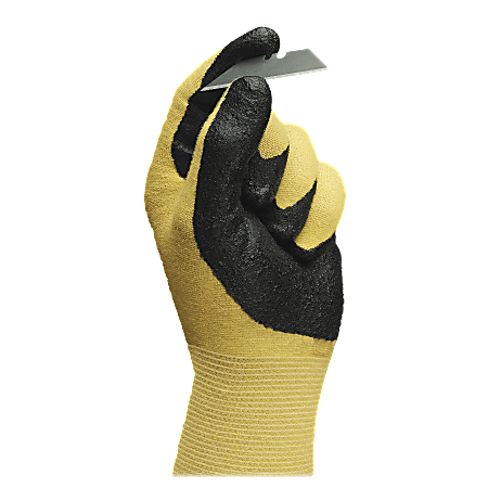 R3® Safety HyFlex Ultra Nitrile Gloves, Size 10, Black/Yellow