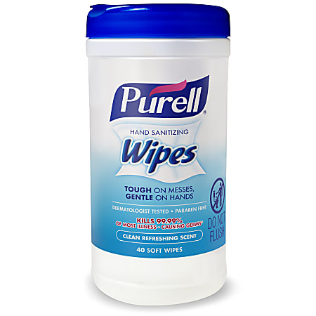 Purell&reg; Hand Sanitizing Wipes, Fresh Scent, Pack of 40 Wipes