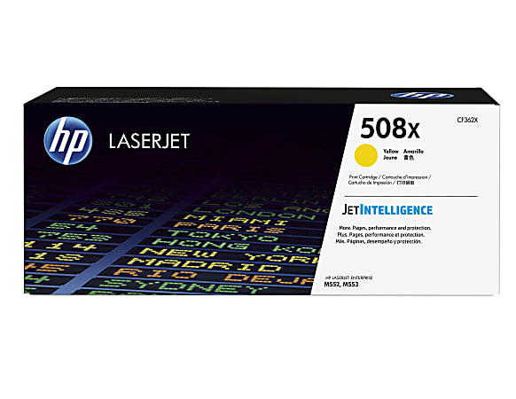 HP 508X Yellow High Yield Toner Cartridge, CF362X