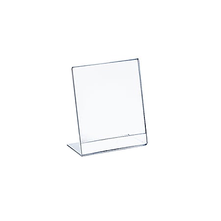Azar Displays Acrylic L-Shaped Sign Holders, 4" x 6", Clear, Pack Of 10