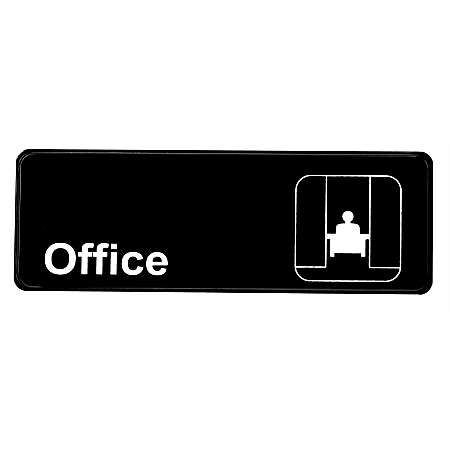 Alpine Office Signs, 3" x 9", Black, Pack Of 15 Signs