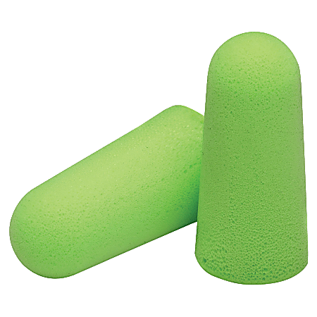 R3 Safety Uncorded PVC-Free Foam Earplugs, Green, Box Of 200