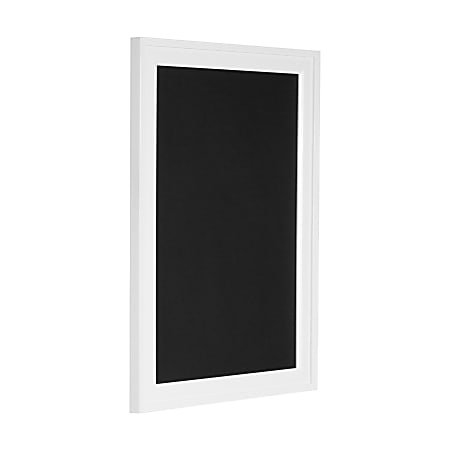 DesignOvations Bosc Framed Magnetic Chalkboard, 18-1/2” x 27-1/2”, Black, White Plastic Frame