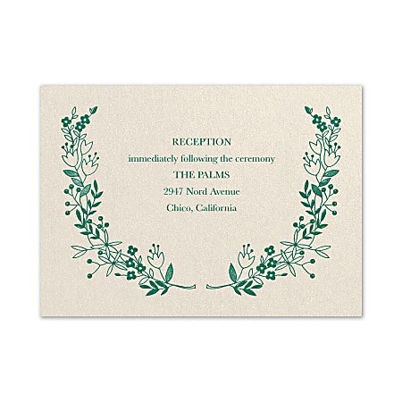 Custom Premium Wedding & Event Reception Cards, Flowery Frame, 4-7/8" x 3-1/2", Box Of 25 Cards